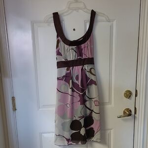 Trixxi Pink and Brown Scoop Neck Sundress